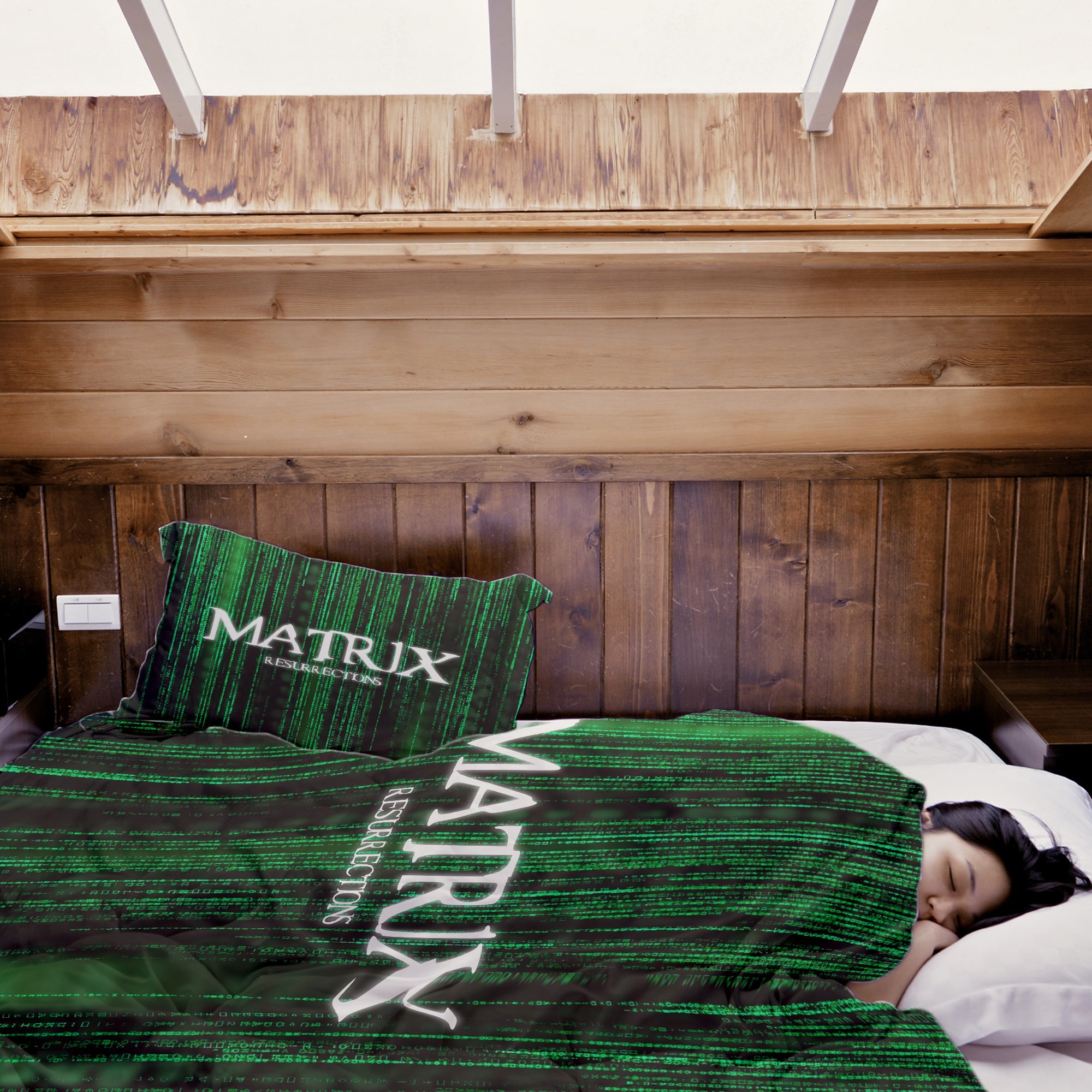 Couverture thérapeutique originale - ensemble de literie coton Matrix en vert