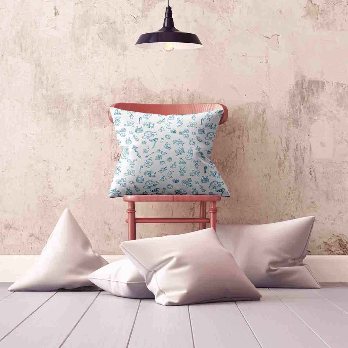 Coussin de santé blanc avec jouets