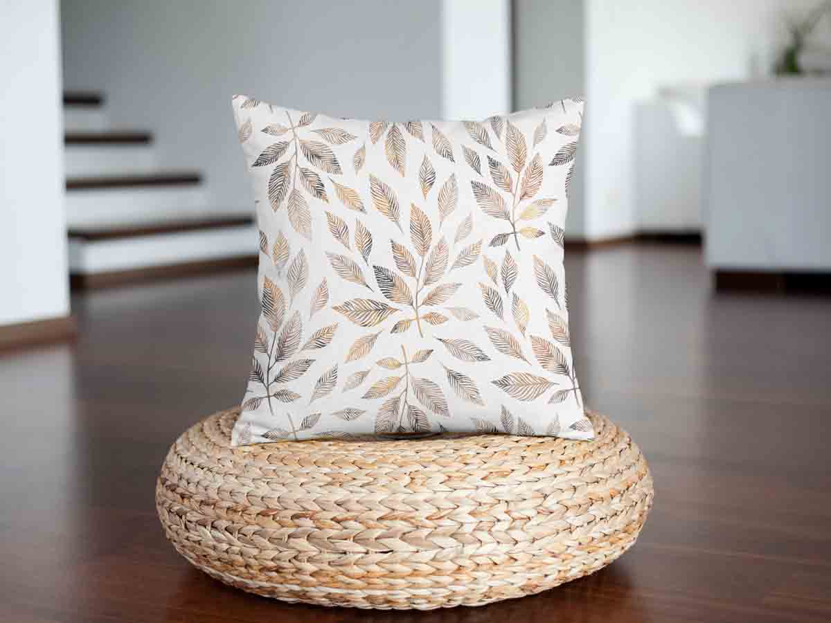 Coussin de santé blanc avec branches brun clair