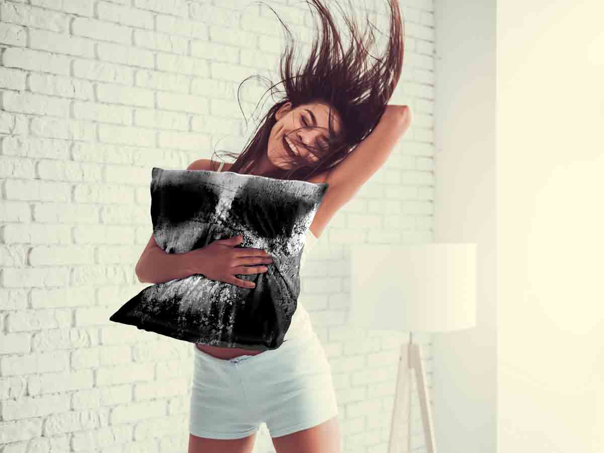 Coussin de santé noir avec motif chiné