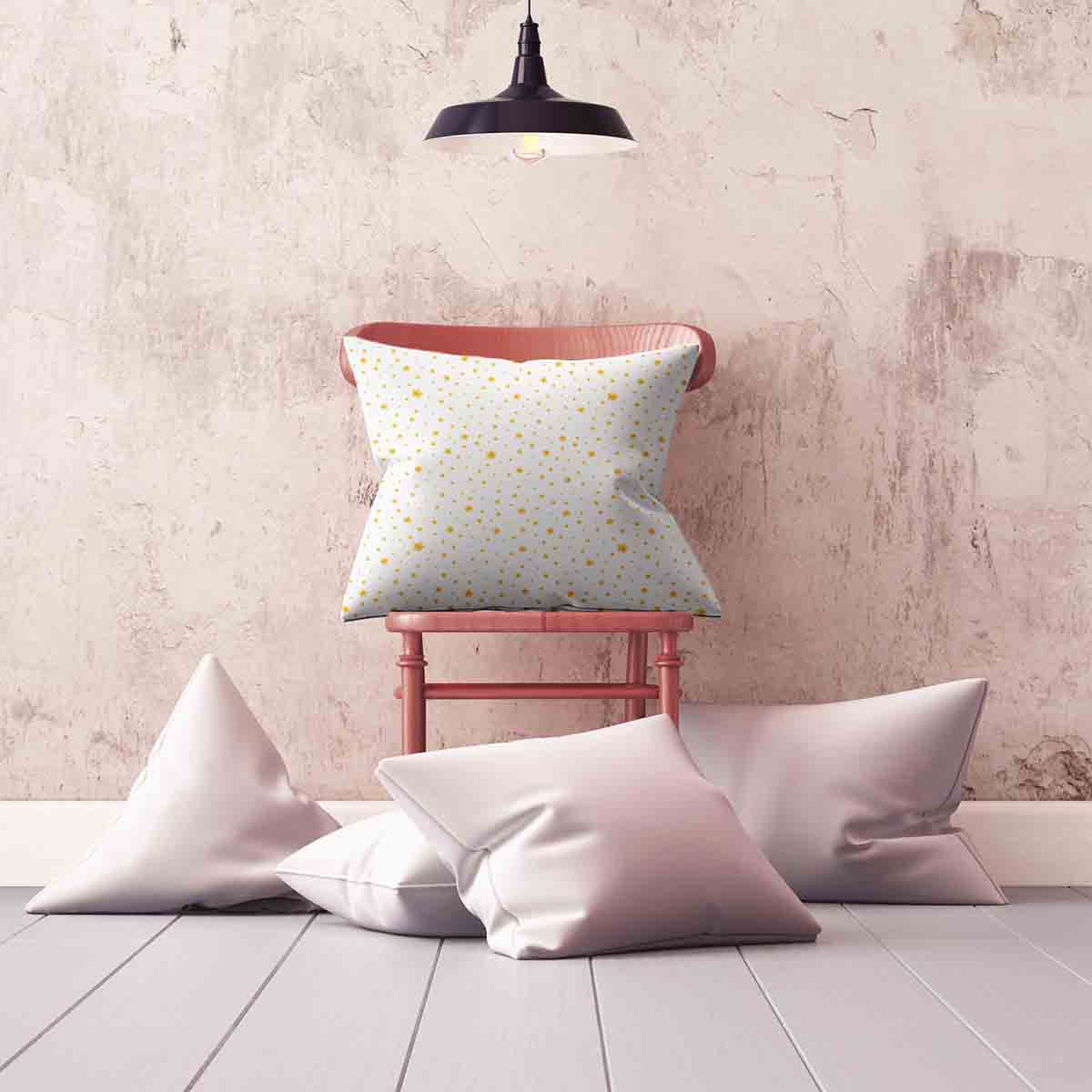 Coussin de santé blanc avec des étoiles jaunes