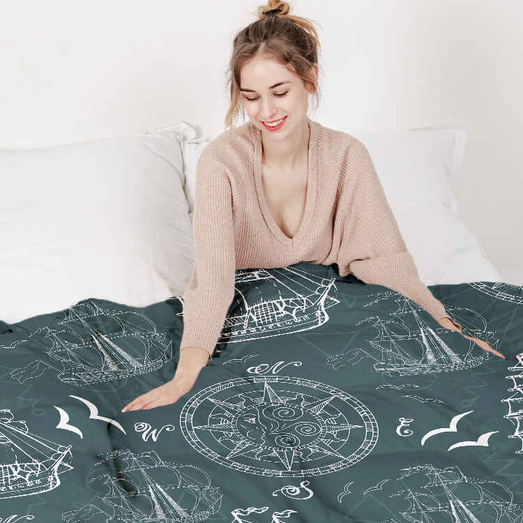 Original Therapiedecke - Ensemble de literie en coton avec navires