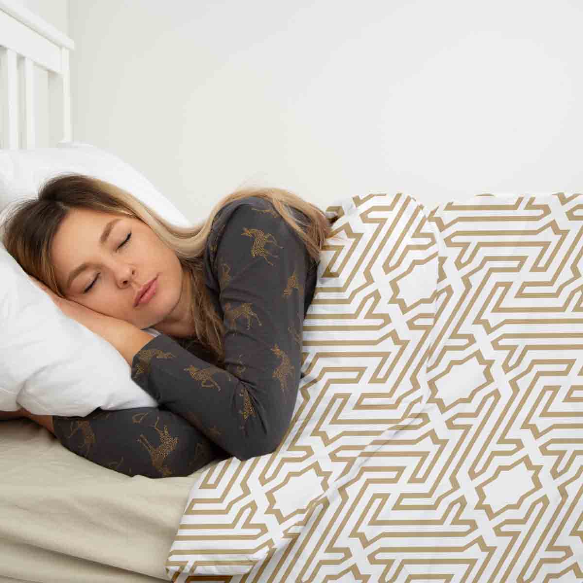 Original Therapiedecke - Ensemble de literie en coton Beige avec formes