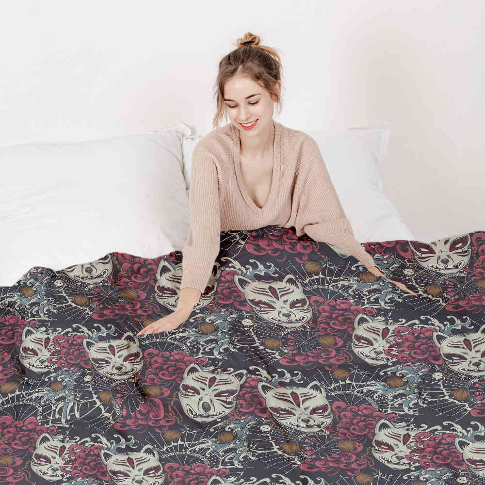 Couverture thérapeutique originale - Housse en coton Chat effrayant