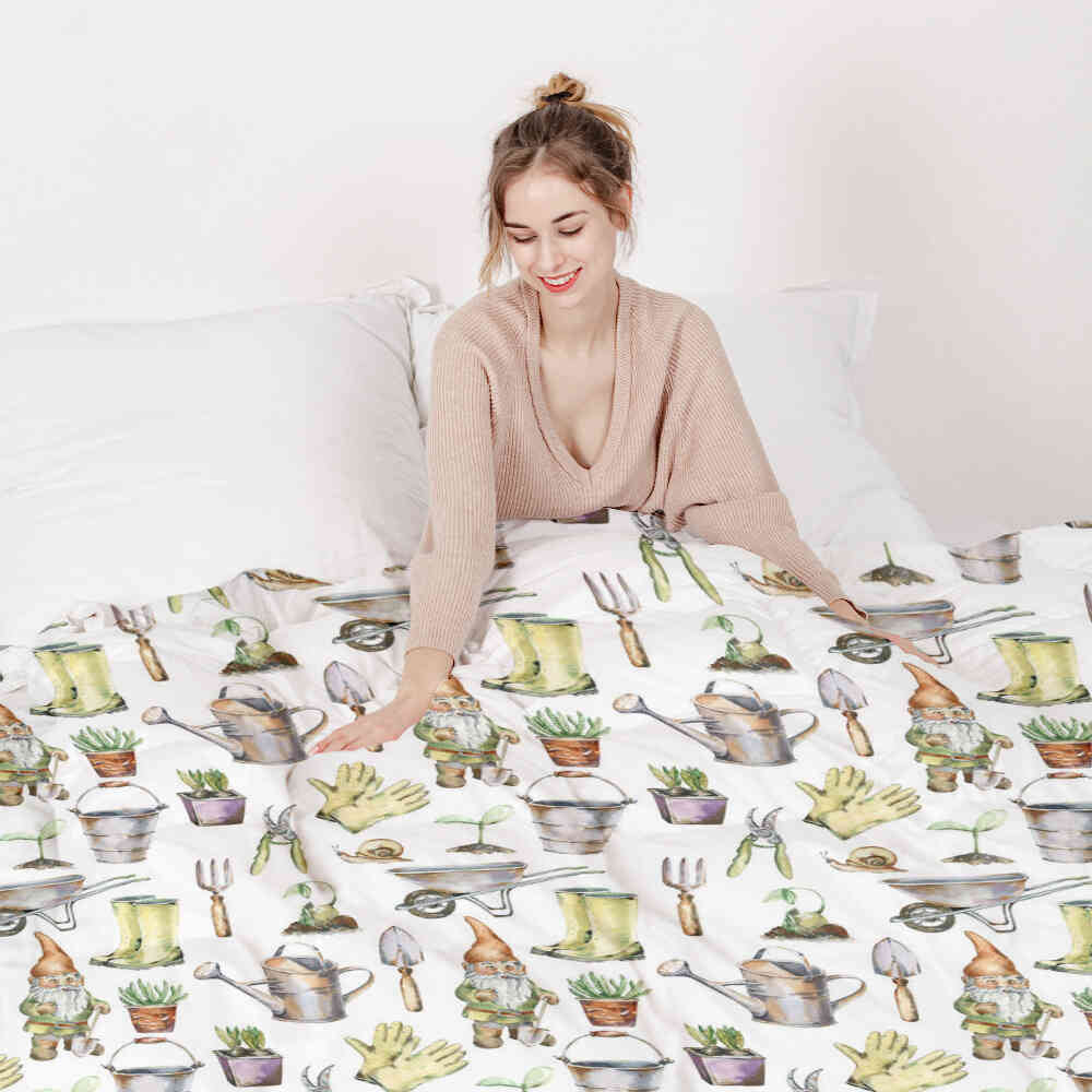 Couverture thérapeutique originale - Housse en coton blanc jardinage