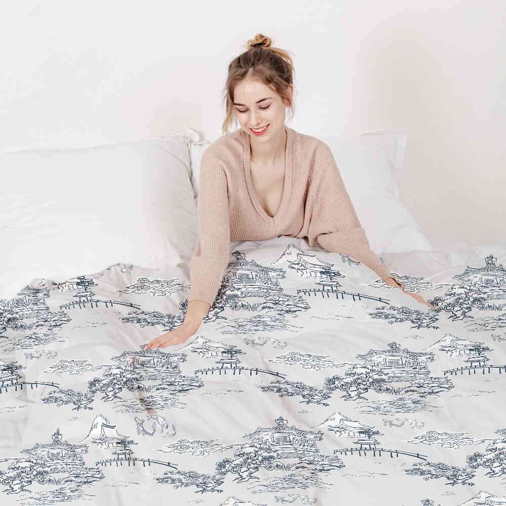 Original Therapiedecke - Ensemble de literie en coton Gris Grande Muraille de Chine
