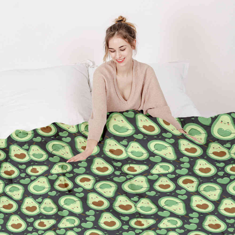 Original Therapiedecke - Ensemble de literie en coton Avocats verts