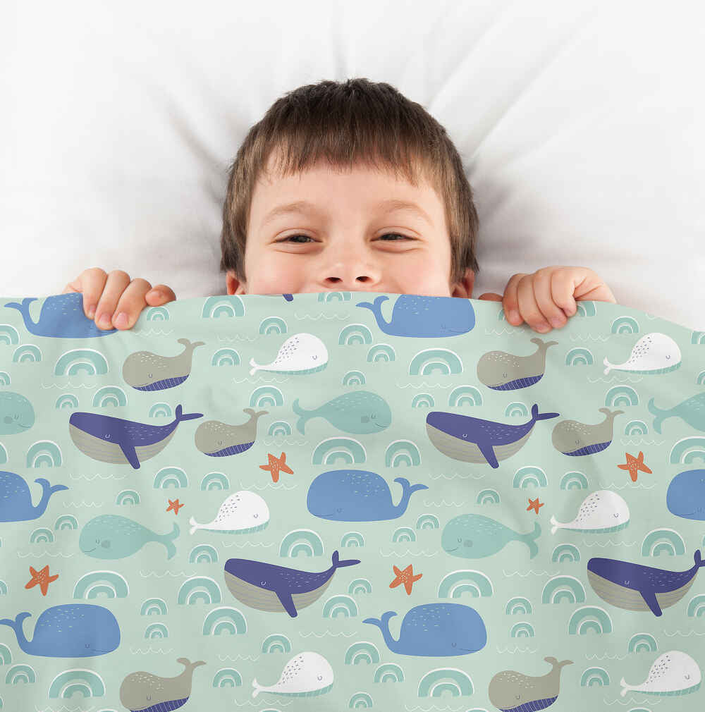 Original Therapiedecke - Ensemble de literie en coton vert avec baleines