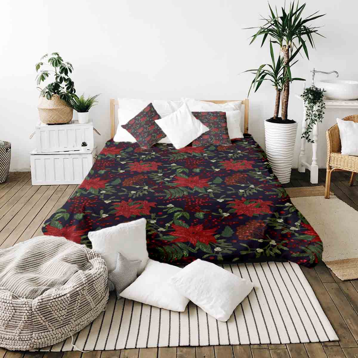 Couverture thérapeutique originale - Housse en coton avec étoile de Noël rouge