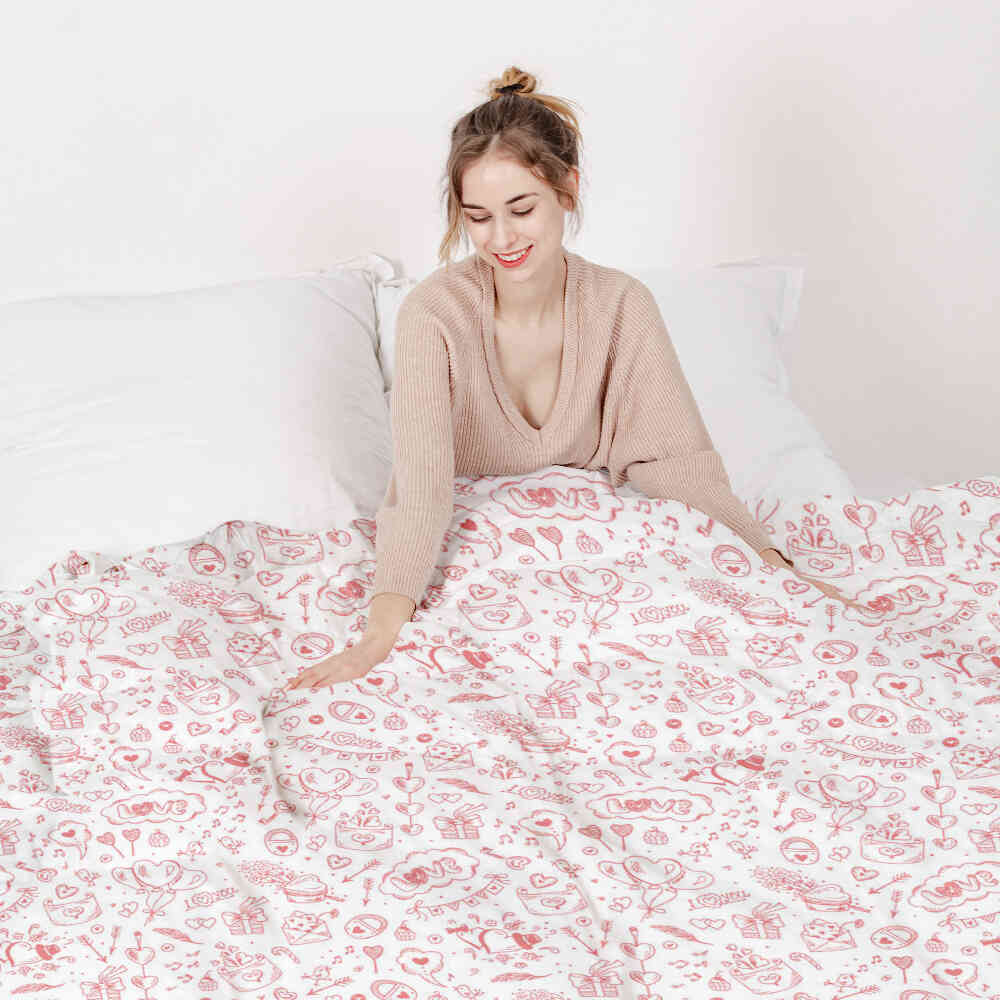 Original Therapiedecke - Ensemble de literie en coton Be my Valentine