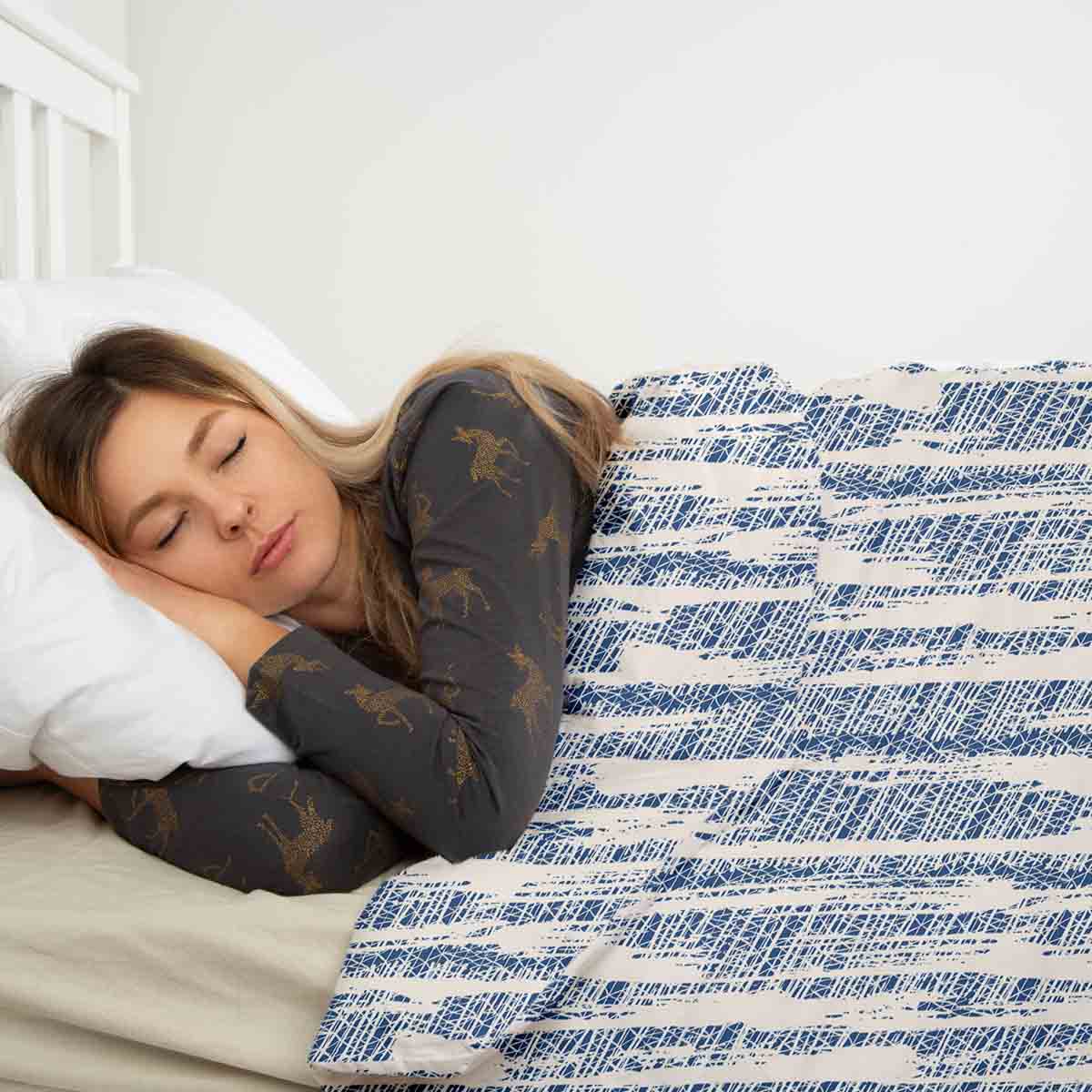 Original Therapiedecke - Ensemble de literie en coton avec motif bleu