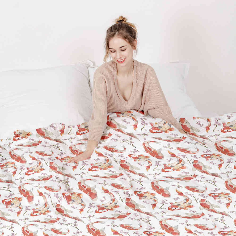 Original Therapiedecke - Ensemble de literie en coton Carpe orange