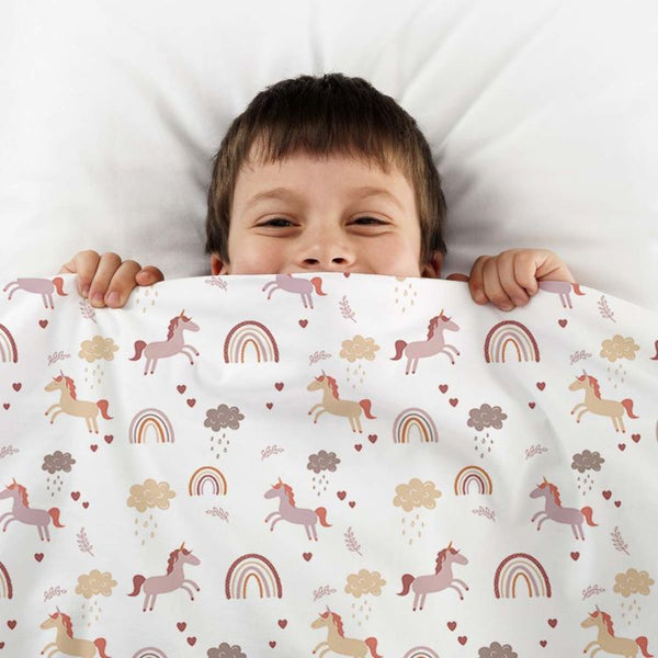 Couverture thérapeutique originale - Couverture pondérée licorne avec housse en coton pour enfants