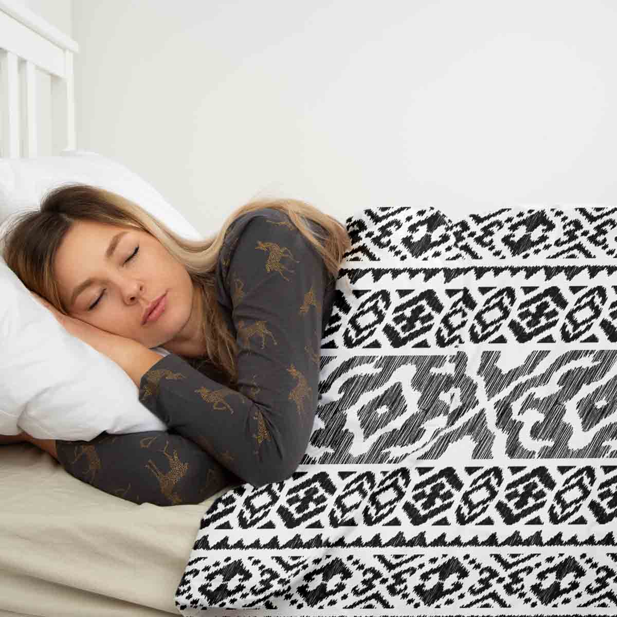 Original Therapiedecke - Ensemble de literie en coton avec formes noires