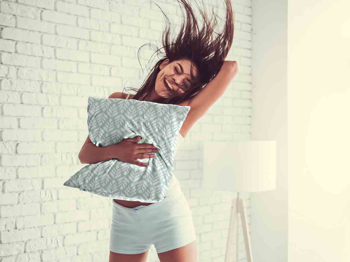 Coussin de santé vert avec sapin
