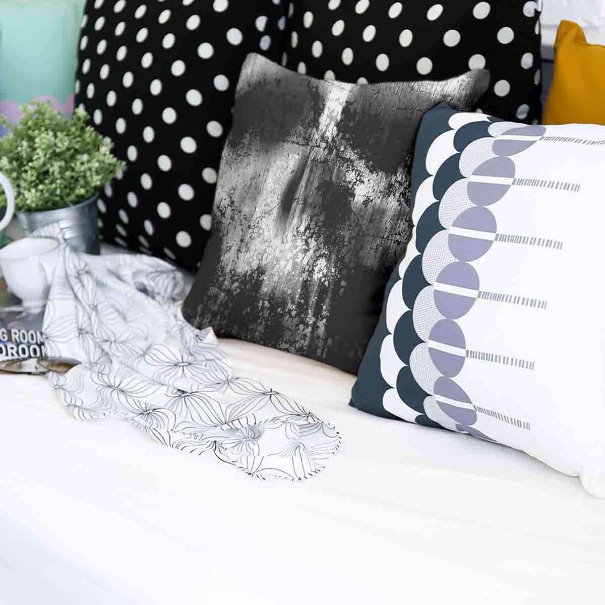 Coussin de santé noir avec motif chiné