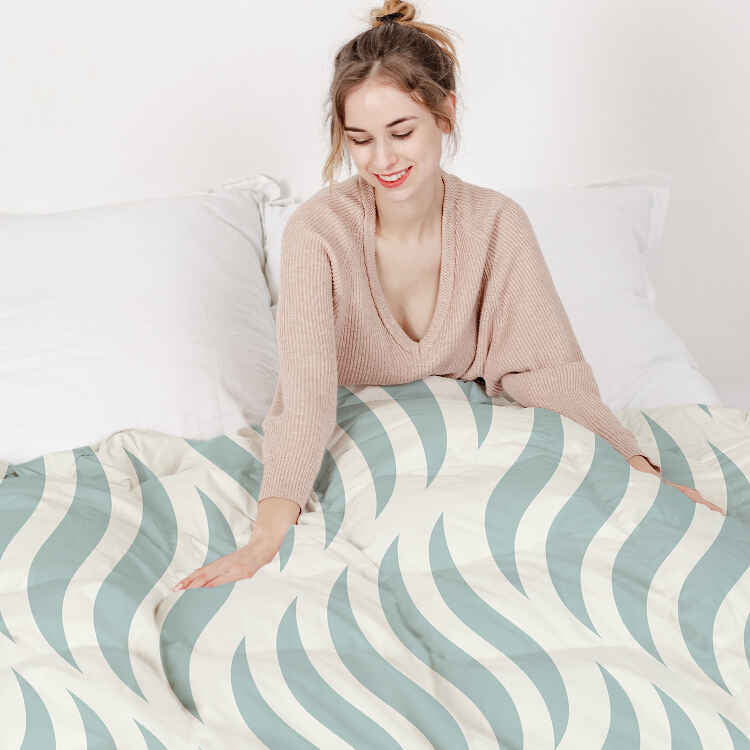Original Therapiedecke - Ensemble de literie en coton Vagues abstraites
