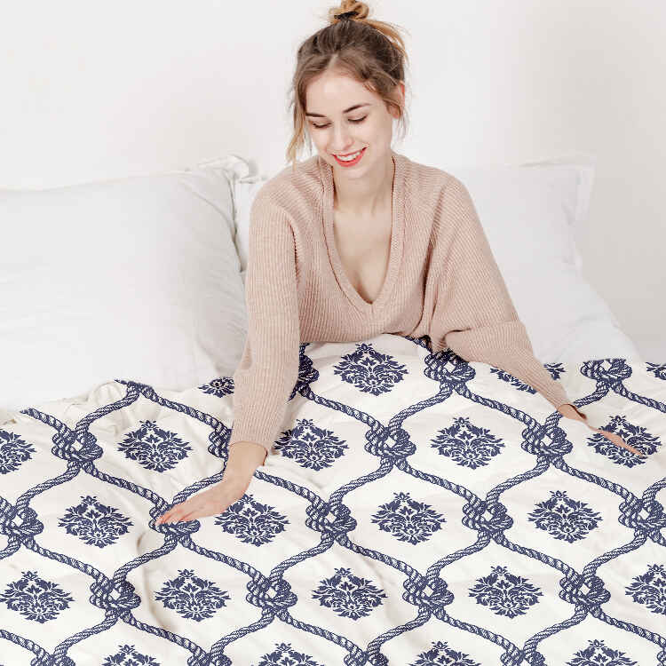 Original Therapiedecke - Ensemble de literie en coton Motif marin bleu