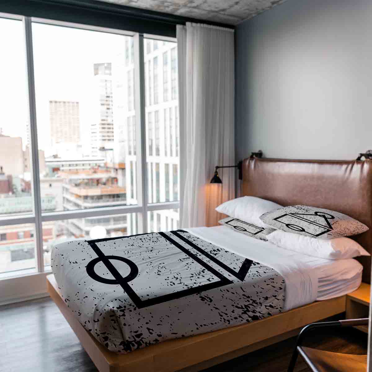 Couette de thérapie Ensemble de literie Blanc Formes Dalgona