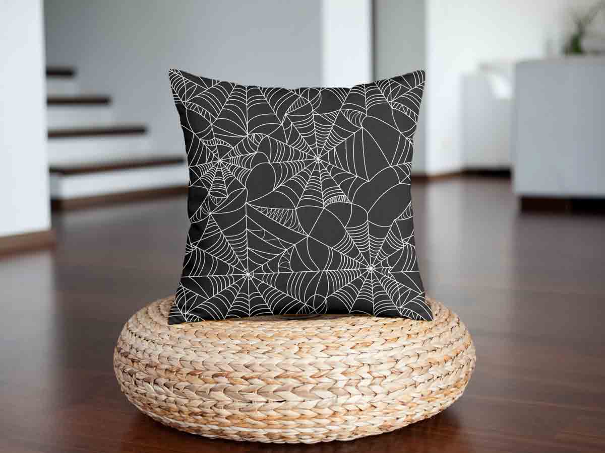 Coussin de santé noir avec toile d'araignée